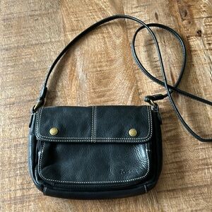 Small Black Leather Fossil Crossbody